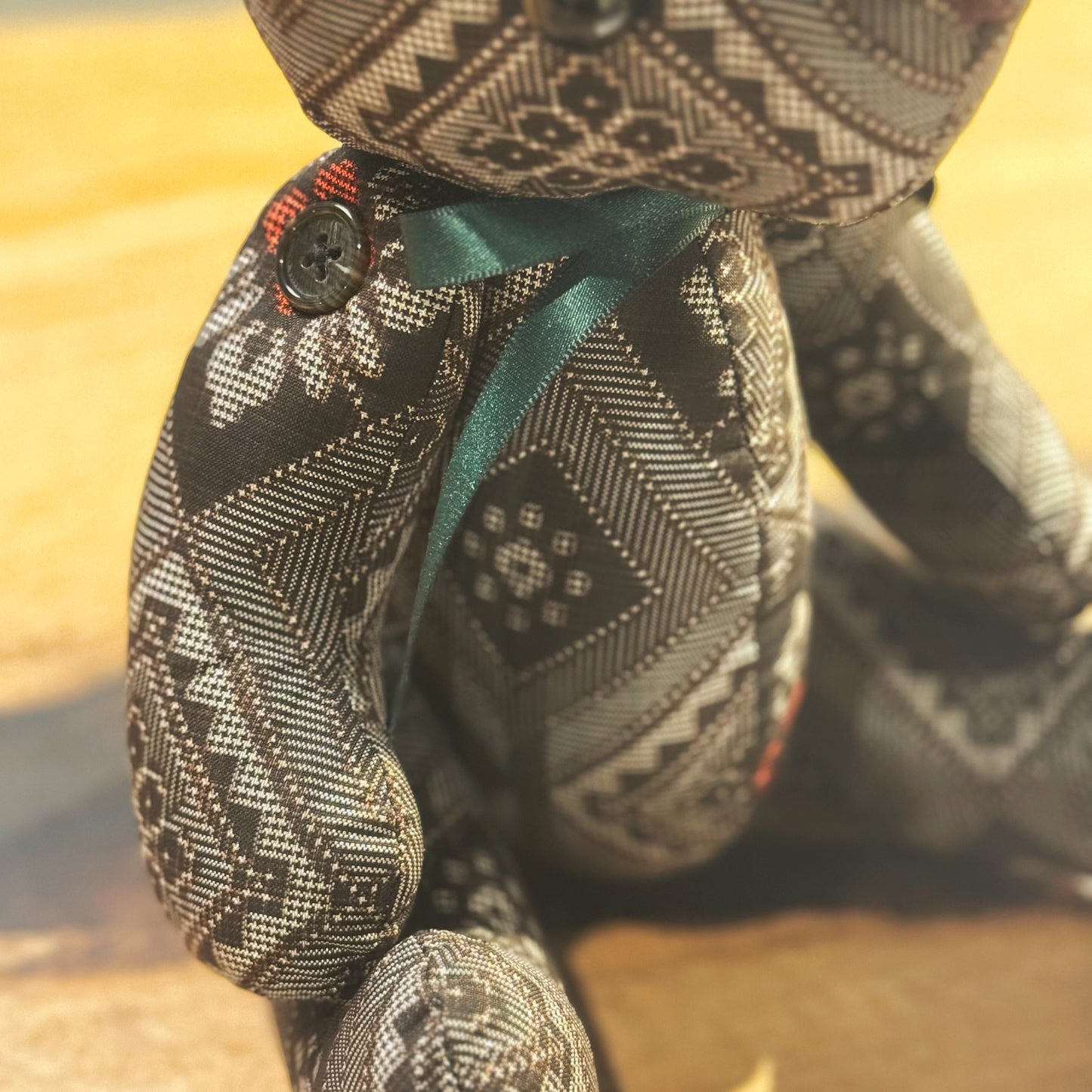 Oshima Tsumugi Teddy Bear (Tatsugo pattern) Large
