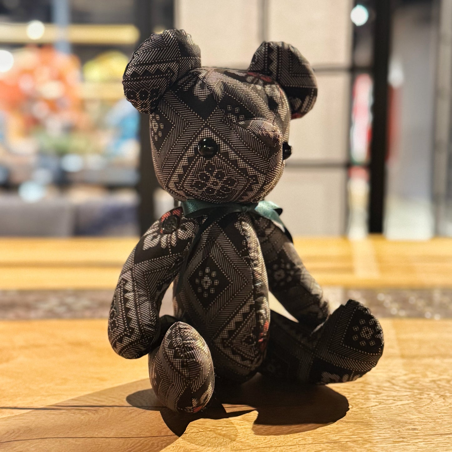 Oshima Tsumugi Teddy Bear (Tatsugo pattern) Large