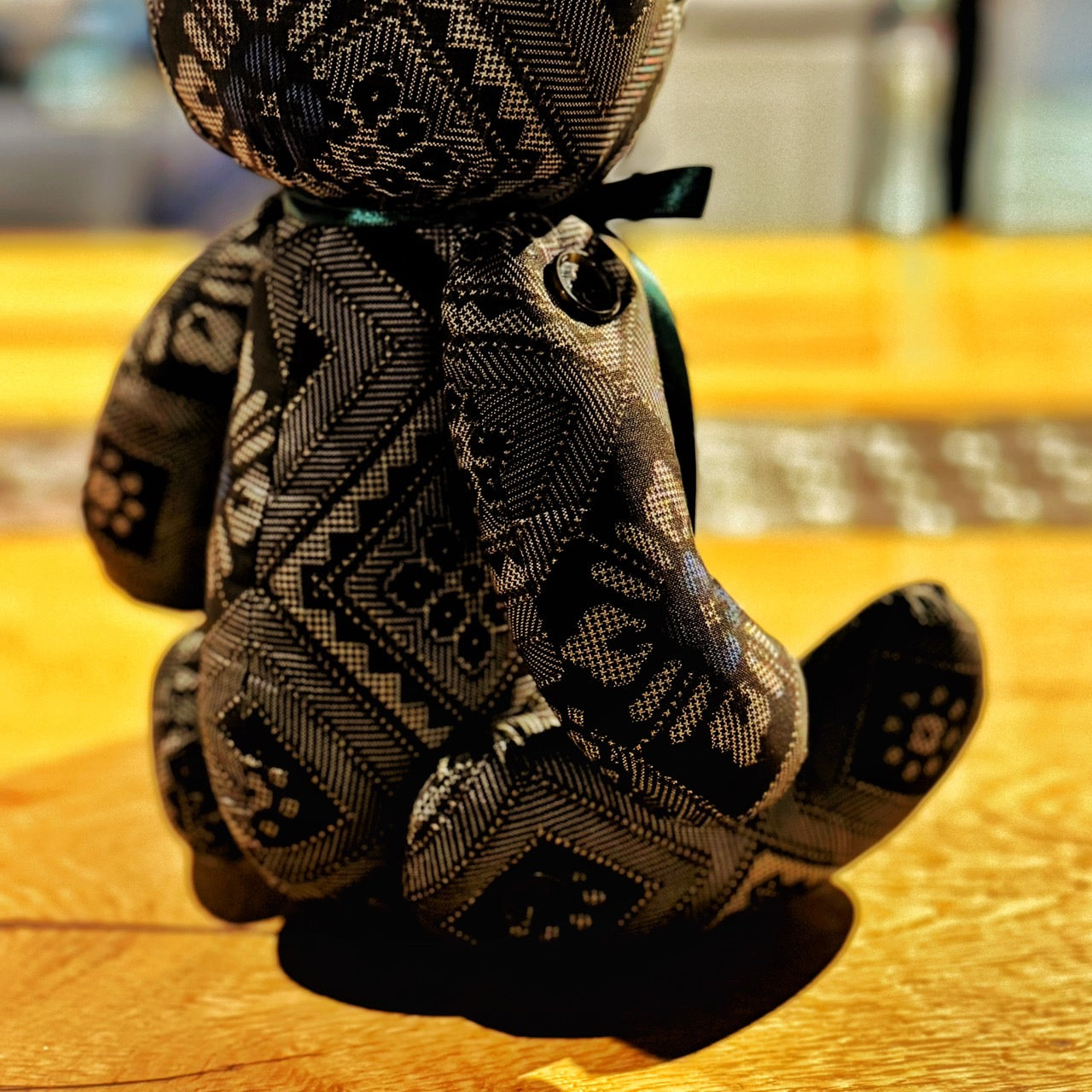 Oshima Tsumugi Teddy Bear (Tatsugo pattern) Large