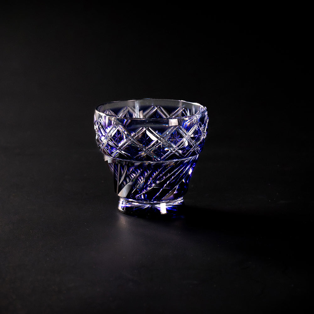 薩摩切子 クリスタルグラス フリーカップ 金紫