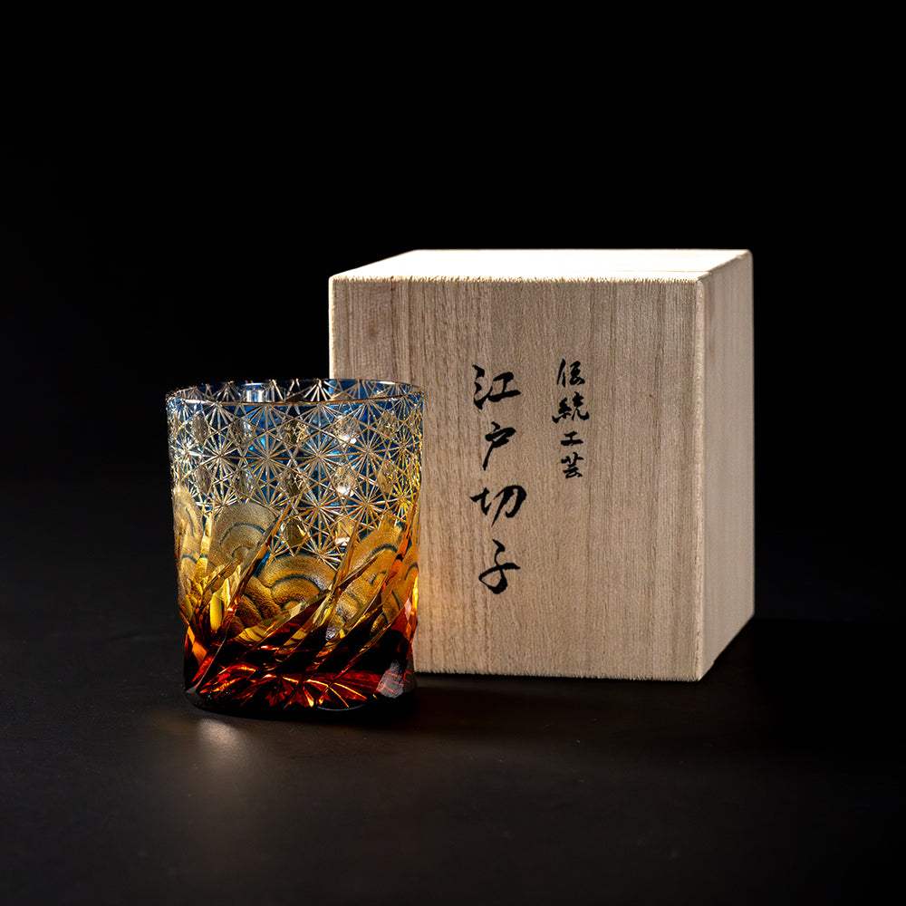 Edo Kiriko Old Glass Ripples Mini